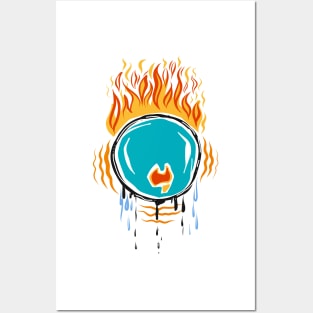 Illustration of a burning world Posters and Art
